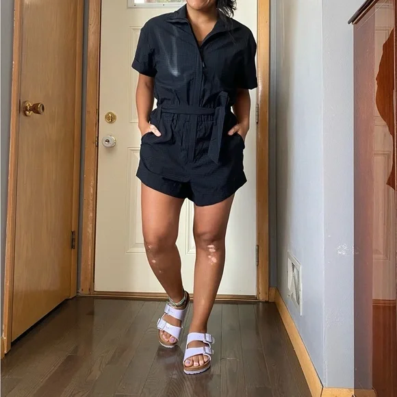 Black Short Sleeve Jumpsuit - Picture 10 of 10